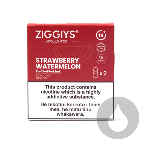 Ziggiys Apollo Prefilled Replacement Pods - 2 Pack - Strawberry Watermelon - Vapourium, Buy Vape NZ, Ecig, Vape Pens, Ejuice/Eliquid, Christchurch, Dunedin, Timaru