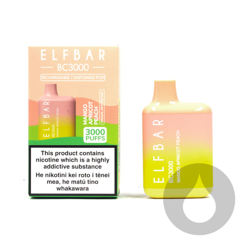 ElfBar BC3000 Disposable Vape - Mango Apricot Peach - Eliquids NZ - New Zealand's Vape, Ecig & Eliquid Store