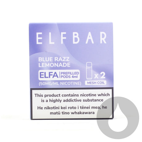 Elfbar ELFA Prefilled Replacement Pods - 2 Pack - Blue Raz Lemonade - Eliquids NZ - New Zealand's Vape, Ecig & Eliquid Store