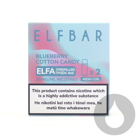 Elfbar ELFA Prefilled Replacement Pods - 2 Pack - Blueberry Cotton Candy - Eliquids NZ - New Zealand's Vape, Ecig & Eliquid Store