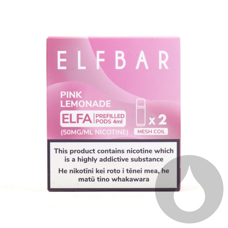 Elfbar ELFA Prefilled Replacement Pods - 2 Pack - Pink Lemonade - Vapourium, Buy Vape NZ, Ecig, Vape Pens, Ejuice/Eliquid, Christchurch, Dunedin, Timaru